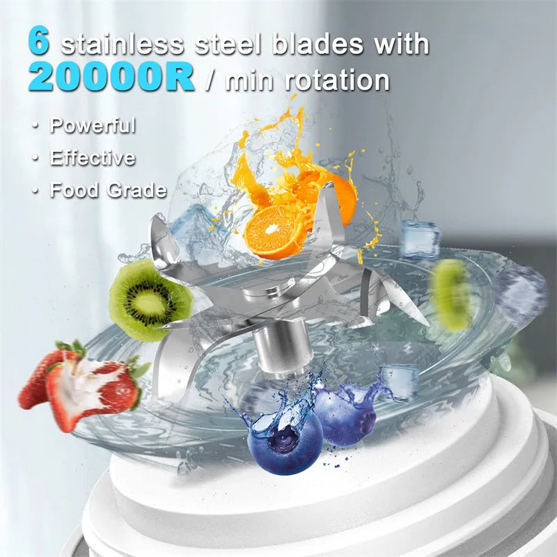 Portable 6-Blade Blender for Shakes &amp; Smoothies