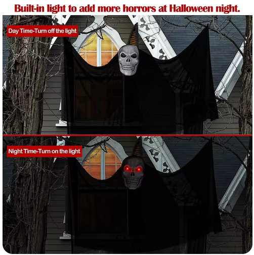 LED Hanging Skull Ghost – Halloween Decoration