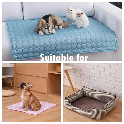 SwiftHaven self-cooling pet pad with a dog resting