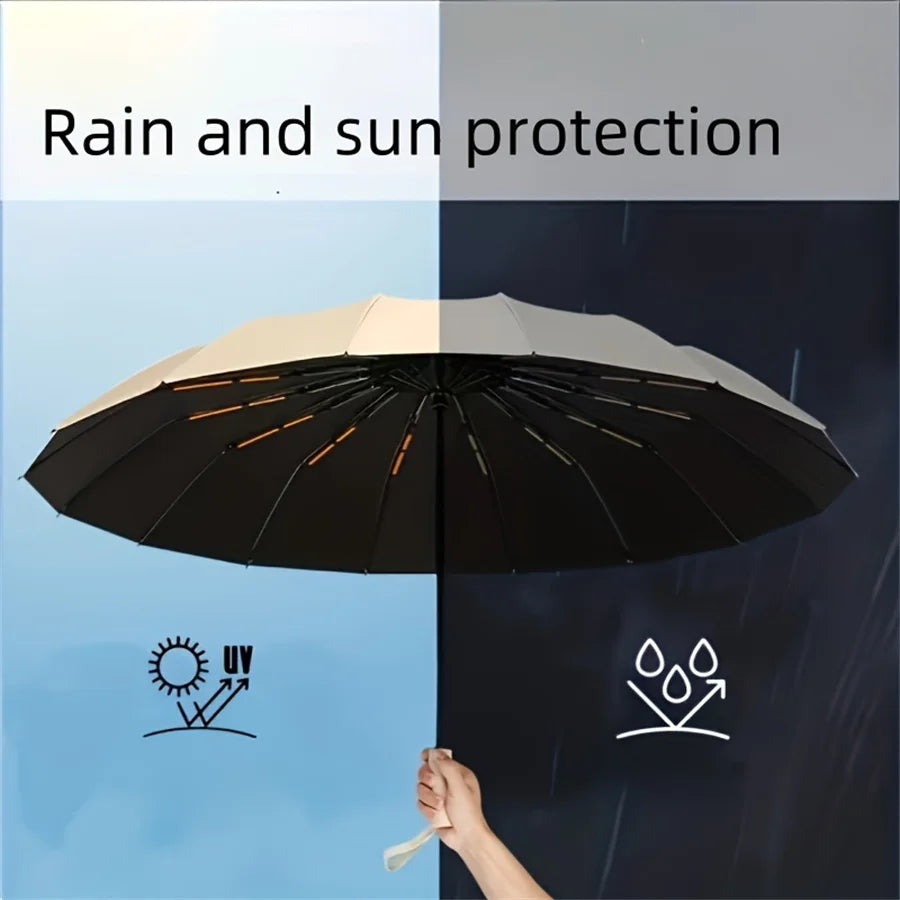 SwiftHaven automatic folding umbrella in blue