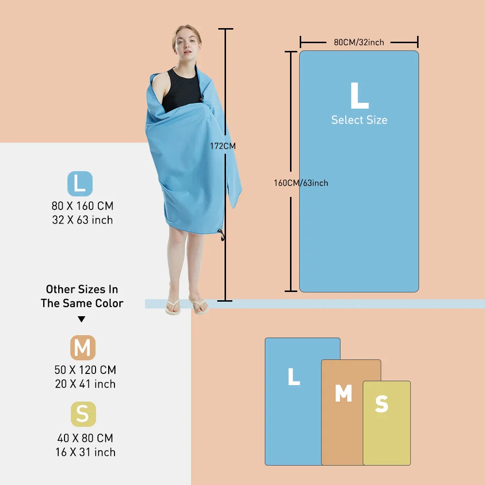 SwiftHaven sandproof microfiber beach towel