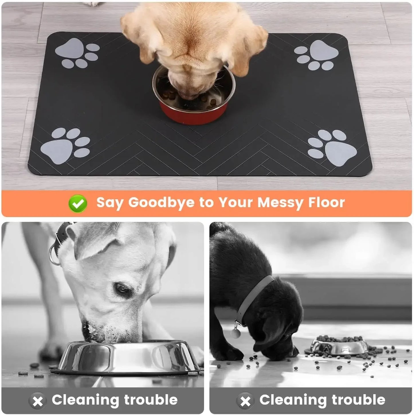 SwiftHaven quick-dry pet placemat for food and water bowls