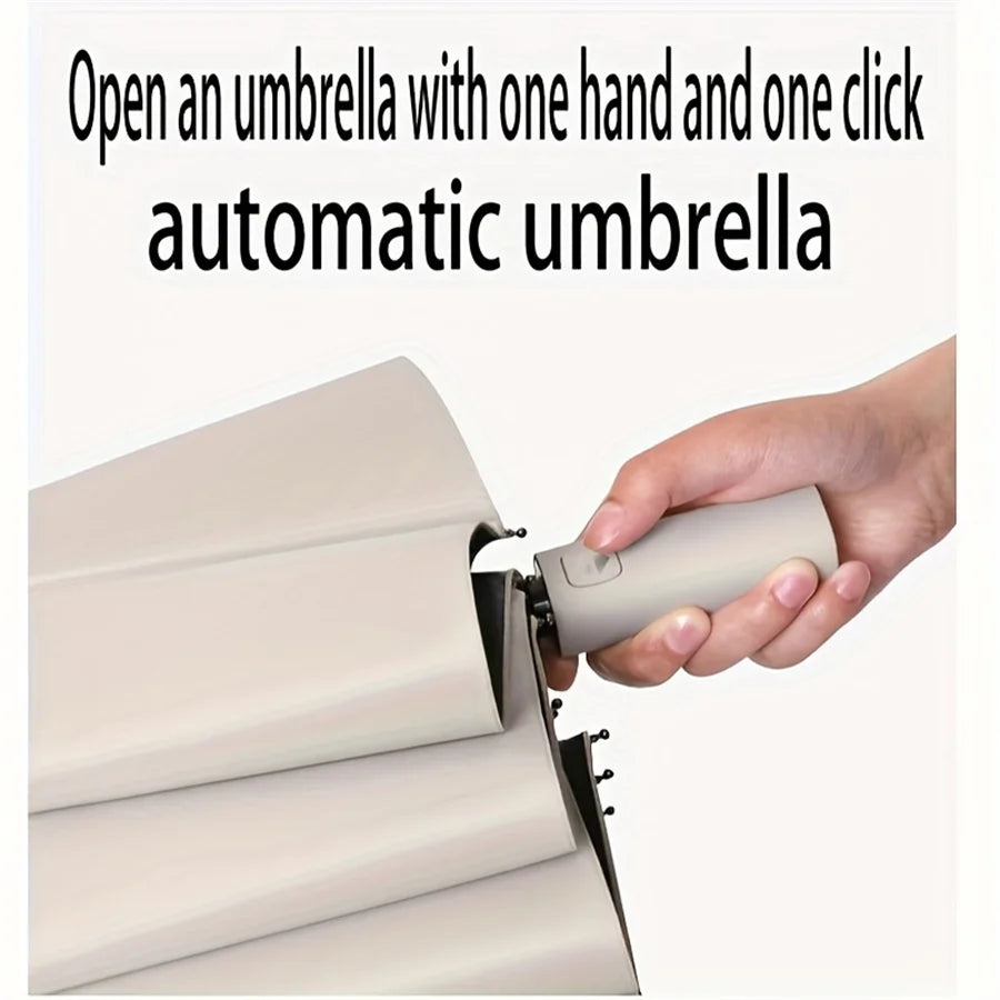 SwiftHaven windproof automatic umbrella with 12-rib frame