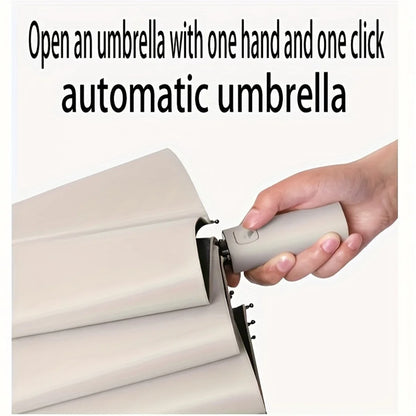 SwiftHaven windproof automatic umbrella with 12-rib frame