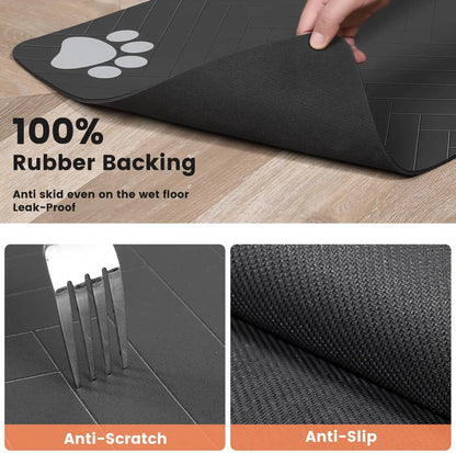 SwiftHaven absorbent pet placemat shown in a kitchen