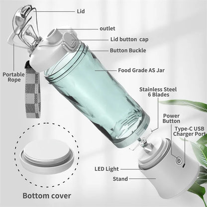 Portable 6-Blade Blender for Shakes &amp; Smoothies